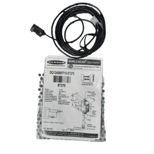Banner DQ12AB6FF15 Miniature Photoelectric Sensor