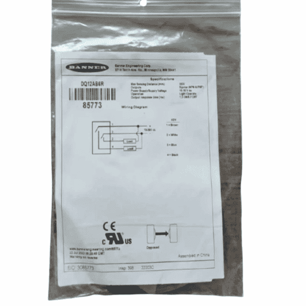 Banner DQ12AB6R Miniature Photoelectric Sensor