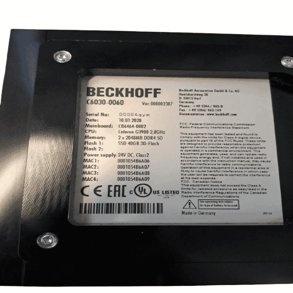 Beckhoff C6030-0060 Ultra-compact Industrial PC