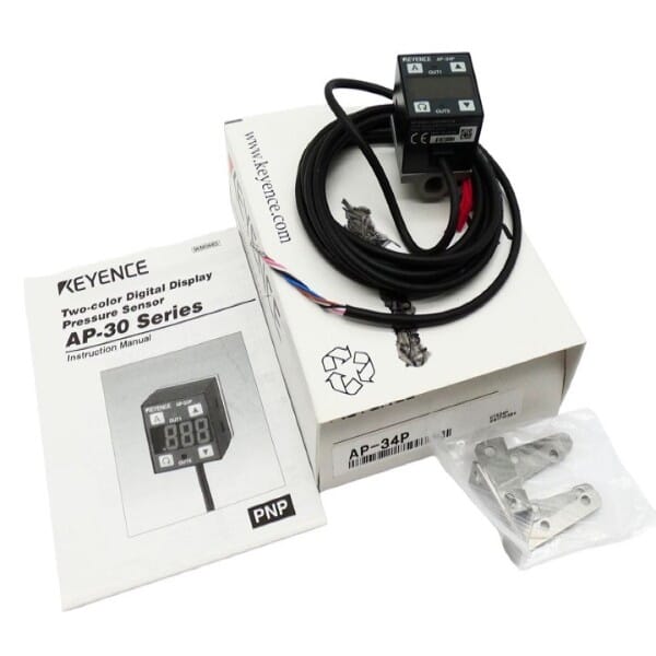 Keyence AP-34P Two-Color Digital Display Process Pressure Sensor, Main Unit, PNP