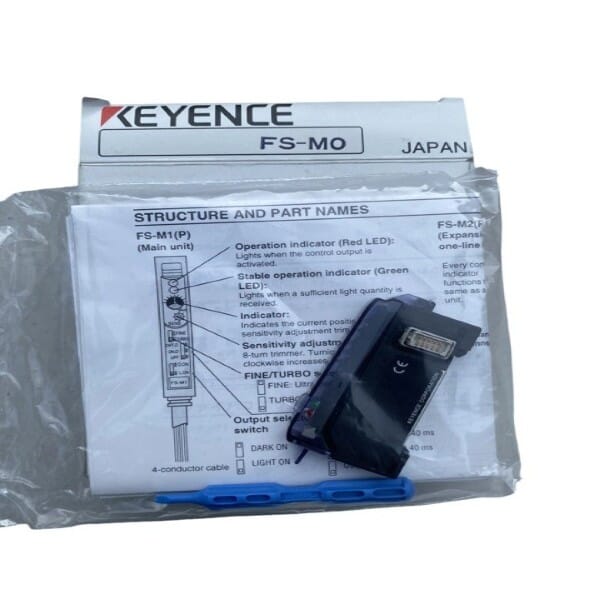 Keyence FS-M0 Fiber Amplifier, Cable Type, Zero-Line Expansion Unit