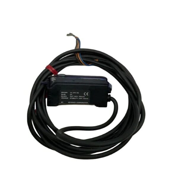 Keyence FS-M1 Fiberoptic Sensor, Fiber Amplifier, Cable Type, Main Unit, NPN