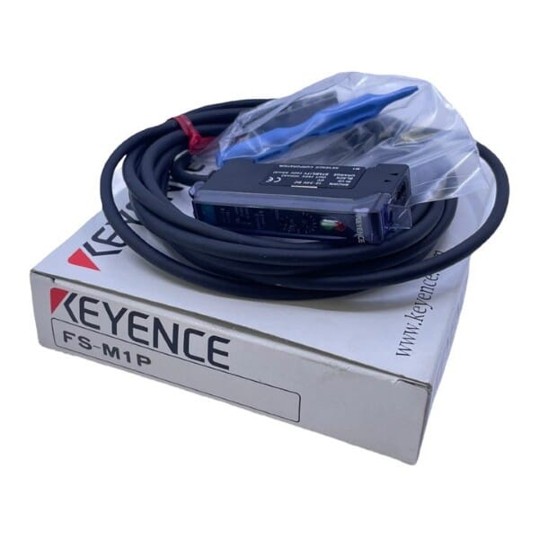 Keyence FS-M1P Fiberoptic Sensor, Fiber Amplifier, Cable Type, Main Unit, PNP