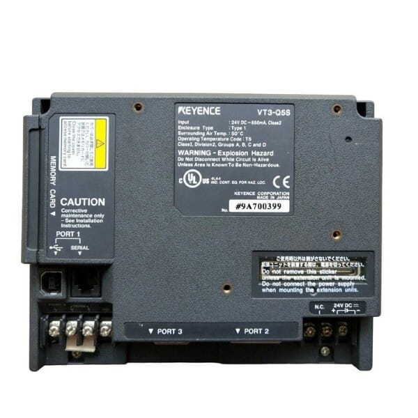 Keyence VT3-Q5S HMI Display, 5-inch QVGA STN Color Touch Panel, DC Power Supply